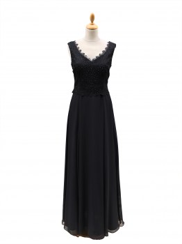 Zwarte jurk met kanten top